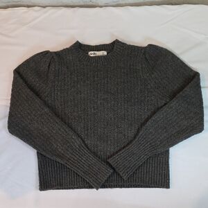 Elodie Charcoal Ribbed Knit Top